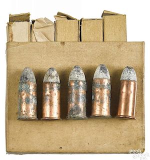 Full box of six Spencer cased cartridges