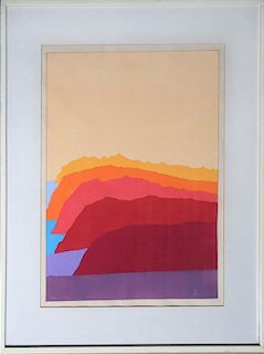 Secunda, Arthur,  American b.1927,"Cassis" (colorful mountains),