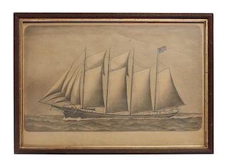Fred Brown Drawing of the Schooner, "Occidental" - Capt. Martin A. Brandt