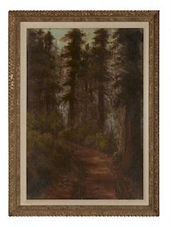 Charles Rollo Peters (1862-1928) Painting, "Wooded Path"