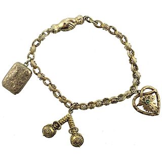 10K-14K Antique Charm Bracelet