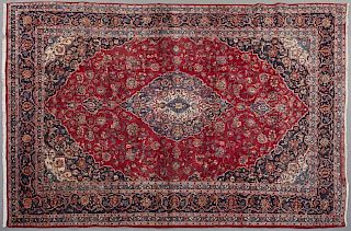 Antique Kashan Carpet, 10' x 14'.