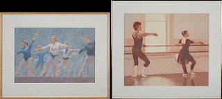 Pauline M. Howard (1951- ,Texas) "Dancers on Stage," pastel, and "Austin Ballet in Warm Light," pastel, one unsigned, the oth