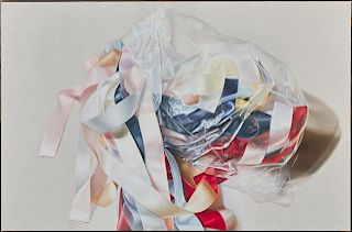Patricia Whitty Johnson (1943- , New Orleans), "Original Ribbons," 1975, oil on canvas, signed, dated and titled verso, prese