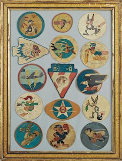 Group of Fifteen Bomber Jacket Patches, 20th c.