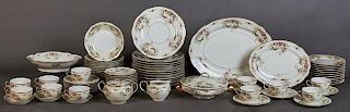 Eighty-Six Piece Set of French Limoges Porcelain Dinnerware, early 20th c., by Theodore Haviland, with floral and relief deco