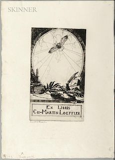 Frank Weston Benson (American, 1862-1951)  Bookplate of Charles Martin Loeffler