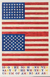 Jasper Johns (American, b. 1930)  Two Flags (Whitney Anniversary)