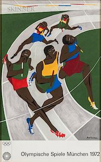 Jacob Lawrence (American, 1917-2000)  Olympische Spiele München (The Runners)