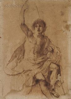 Guercino (Italian, 1591-1666)  Study for St. John the Baptist