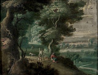 Attributed to Jasper van der Laanen (Dutch, 1575/95-1624/1644)  Wooded Landscape with Figures on a Path