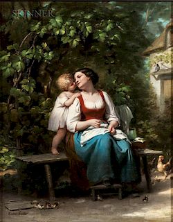 Fritz Zuber-Buhler (Swiss, 1822-1896)  Mother's Darling