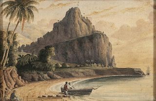 John Herbert Caddy (Canadian, 1801-1887), Three Topographical Views of the West Indies: Two Depicting Brimstone Hill, St. Kit