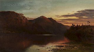 George Herbert McCord (American, 1848-1909)  Crescent Moon over Lake Placid