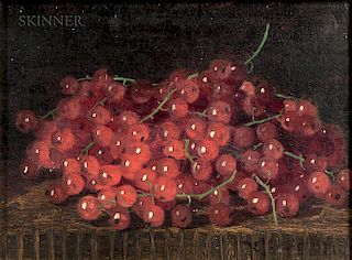 Edward Chalmers Leavitt (American, 1842-1904)  Still Life with Red Gooseberries