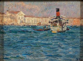 Max Arthur Stremel (German, 1859-1928)  Venedig - Dampfer  (Venice - Steamer)