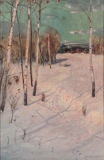 Svend Svendson (Norwegian/American, 1864-1934)  Birches and Snow