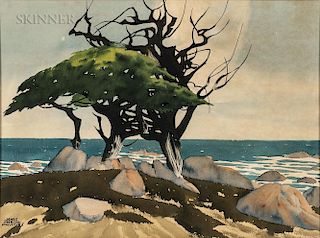 James March Phillips (American, 1913-1981)  Cypress Tree, California Coast