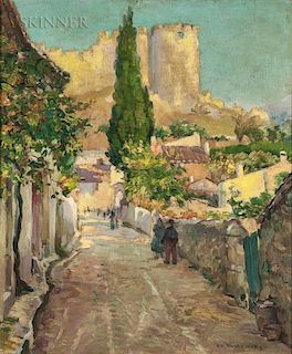 Abel George Warshawsky (American, 1883-1962)  View of Carcassonne