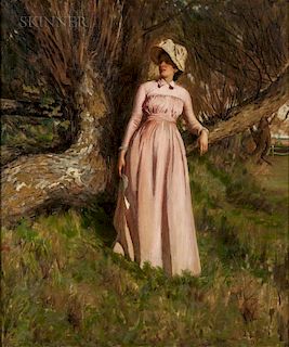 Charles Yardley Turner (American, 1850-1919)  Woman in Pink