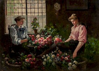 Abbott Fuller Graves (American, 1859-1936)  Arranging the Flowers