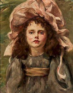 Anglo/American School, 19th/20th Century  Girl in a Pink Bonnet