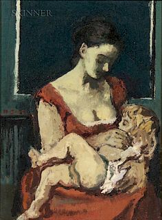 Moses Soyer (American, 1899-1974)  Mother and Child