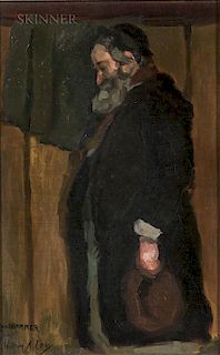 William Auerbach-Levy (Russian/American, 1889-1964)  Portrait of a Rabbi