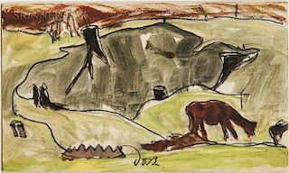 Arthur Garfield Dove (American, 1880-1946)  Cows and Stumps