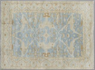 Turkish Angora Oushak Carpet, 6' 2 x 8' 10.
