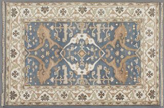 Turkish Angora Oushak Carpet, 4' 2 x 5' 10.