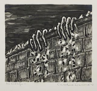 Caroline Durieux (1896-1989, New Orleans), "Escape," 1972, signed and numbered, etching 3/10, pencil numbered and titled lowe