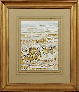 Christopher Inglis Stebly (1967- , Mississippi), "Horn Island Wave," watercolor on paper, monogrammed and initialed "C.S." lo