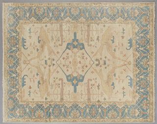 Turkish Angora Oushak Carpet, 9' 2 x 12' 1.
