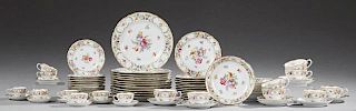 Seventy-Six Piece Set of Porcelain Dinnerware, 1945-1949, by Schumann, in the "Empress" Dresden Flowers pattern, consisting o