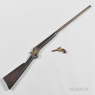 Dexter Smith Breech-loading Rifle and Spur Trigger Pistol