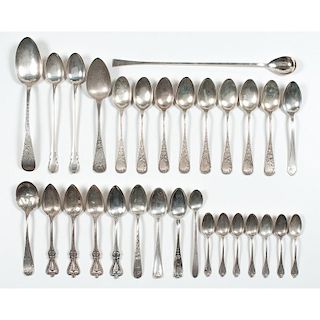 Whiting Sterling Bright Cut Spoons and Other Flatware