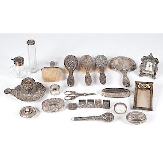 Sterling-Mounted Dresser Accessories