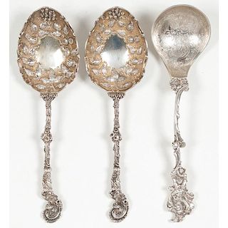 Silver Figural Berry Spoons