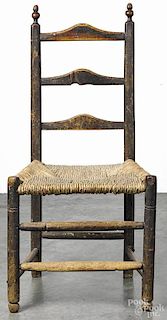 English painted ladderback side chair, late 18th c.