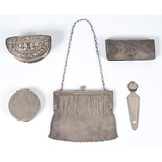 Sterling Mounted Purse and Other Accessories