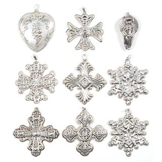 American Silver Christmas Ornaments