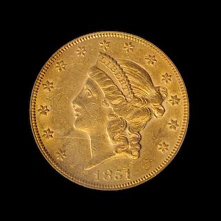 A United States 1851 Liberty Head $20 Gold Coin
