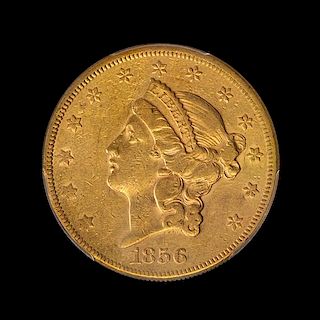 A United States 1856 Liberty Head $20 Gold Coin