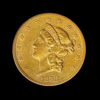 A United States 1858-O Liberty Head $20 Gold Coin