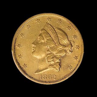 A United States 1862 Liberty Head $20 Gold Coin