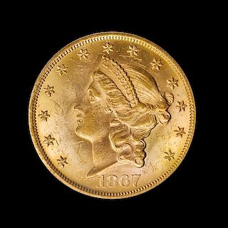 A United States 1867 Liberty Head $20 Gold Coin
