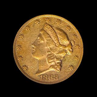 A United States 1868 Liberty Head $20 Gold Coin