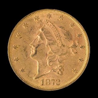 A United States 1872-S Liberty Head $20 Gold Coin