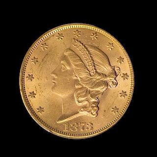 A United States 1873 Liberty Head: Open 3 $20 Gold Coin